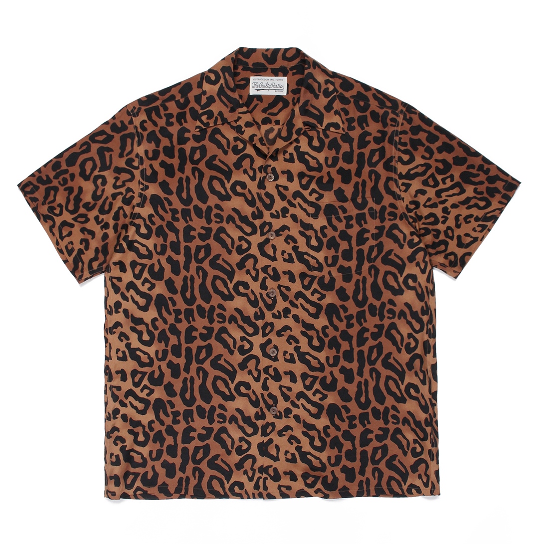 wackomaria leopard Aloha shirt brown-