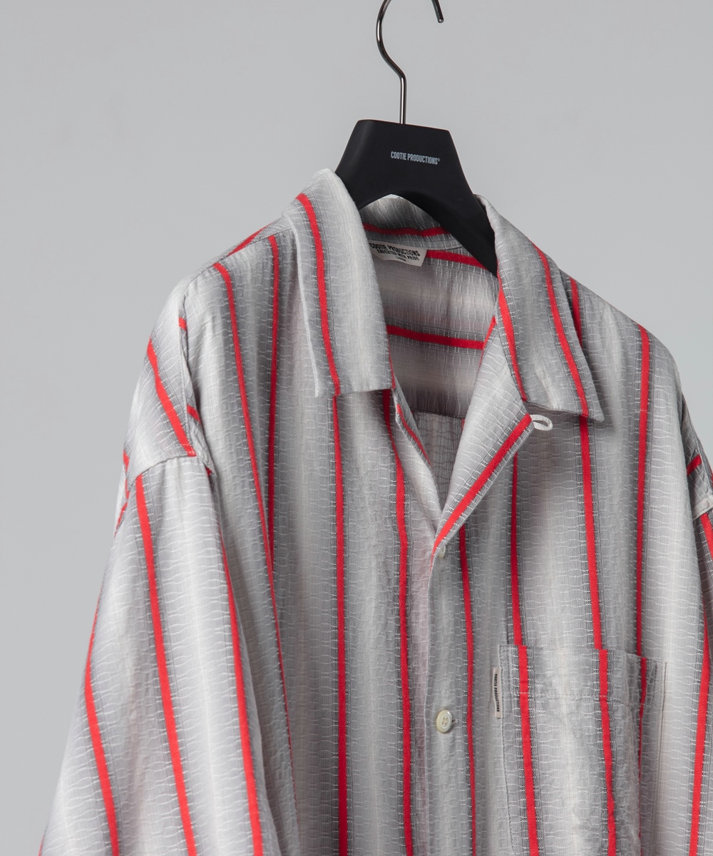 COOTIE PRODUCTIONS/Snake Stripe Open-Neck S/S Shirt（ストライプ ...