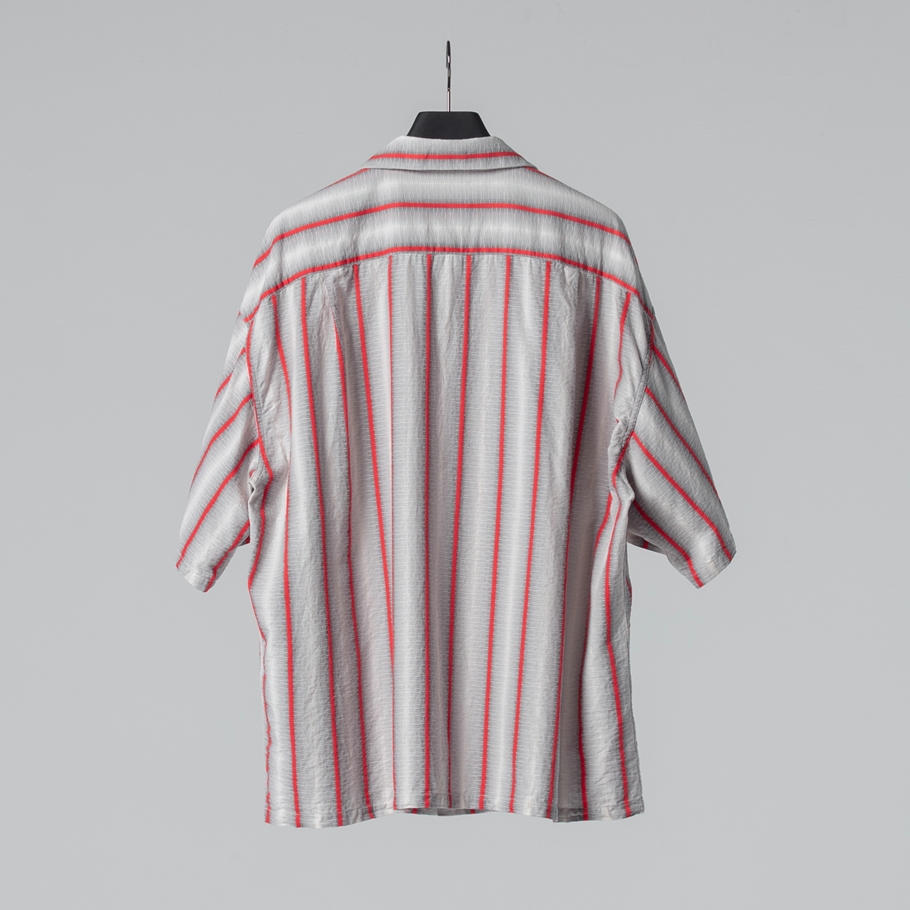 COOTIE PRODUCTIONS/Snake Stripe Open-Neck S/S Shirt（ストライプ ...