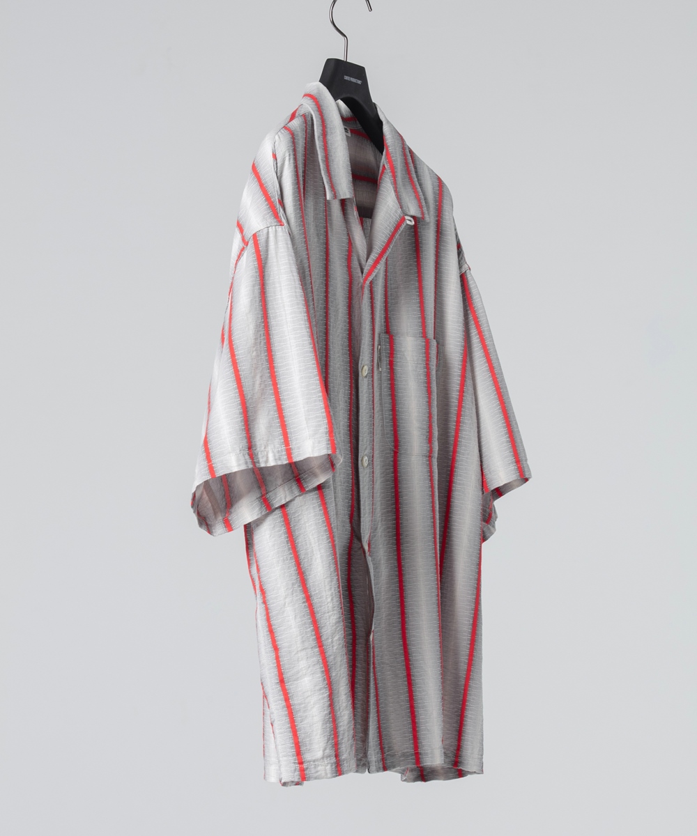 COOTIE PRODUCTIONS/Snake Stripe Open-Neck S/S Shirt（ストライプ ...