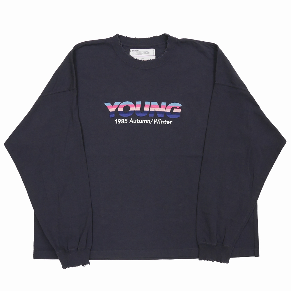 Dairiku Young Embroidery Tee ヴィンテージネイビー 刺繍長袖t 21秋冬 Jonas