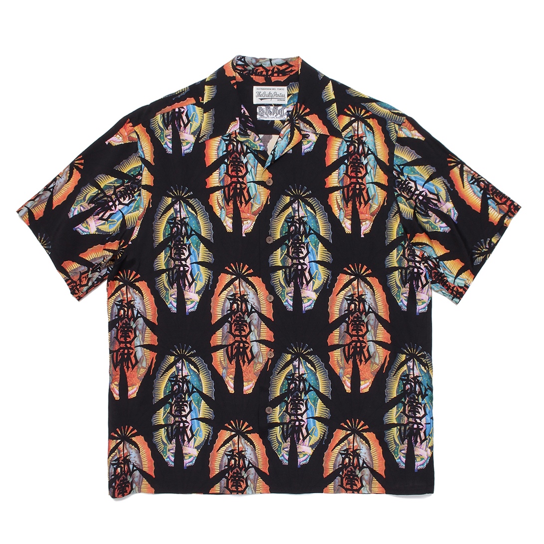 WACKO MARIA/舐達麻 / HAWAIIAN SHIRT（TYPE-1）（ブラック 