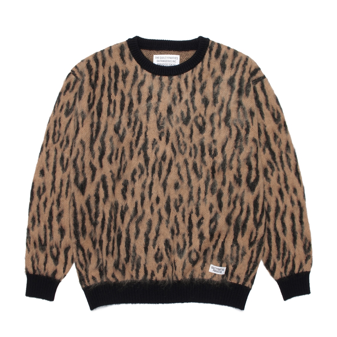 WACKO MARIA/LEOPARD MOHAIR KNIT JACQUARD SWEATER（TYPE-2 