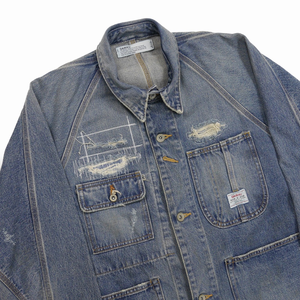 DAIRIKU/Repair Damage Denim Cover All（インディゴ） 【50%OFF 