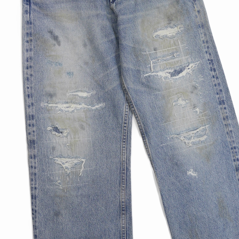 DAIRIKU/Repair Straight Denim Pants（インディゴ）［リペア 
