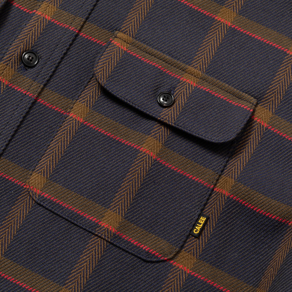 Calee 6 6 Twill L S Check Shirt ネイビー ツイルチェックシャツ 21秋冬 Jonas