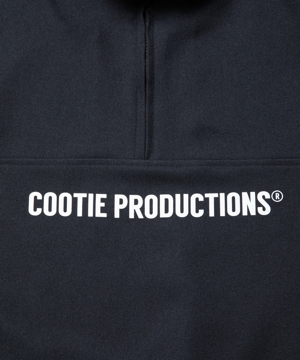 COOTIE PRODUCTIONS/Polyester Twill Half Zip L/S Tee（ブラック 