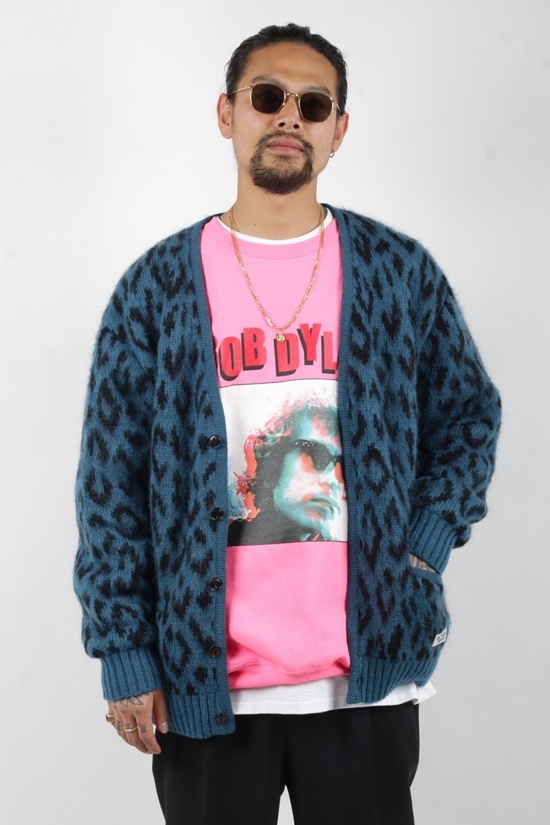 キムタク WACKO MARIA - WACKOMARIA LEOPARD MOHAIR CARDIGAN 21FWの タイガー