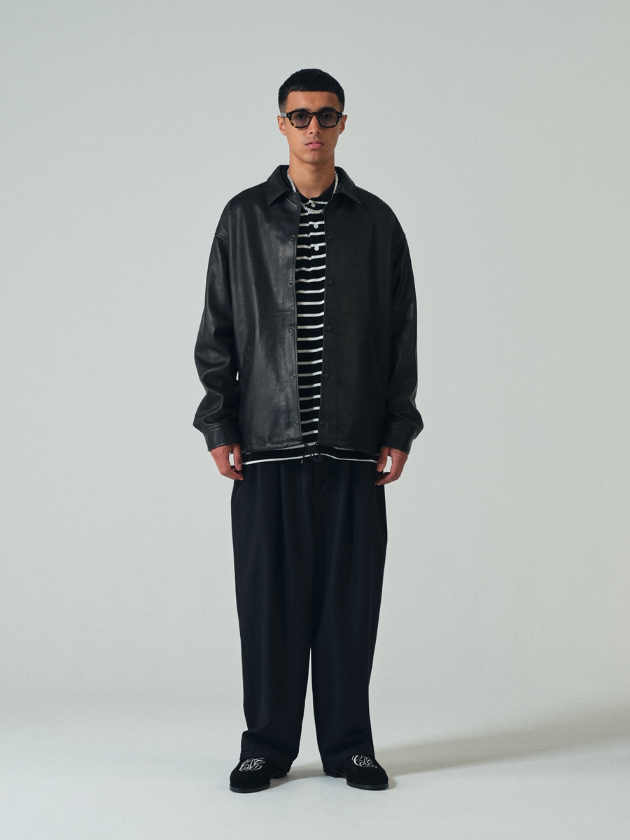 COOTIE PRODUCTIONS/Velour Border L/S Tee（ブラック/オフホワイト 