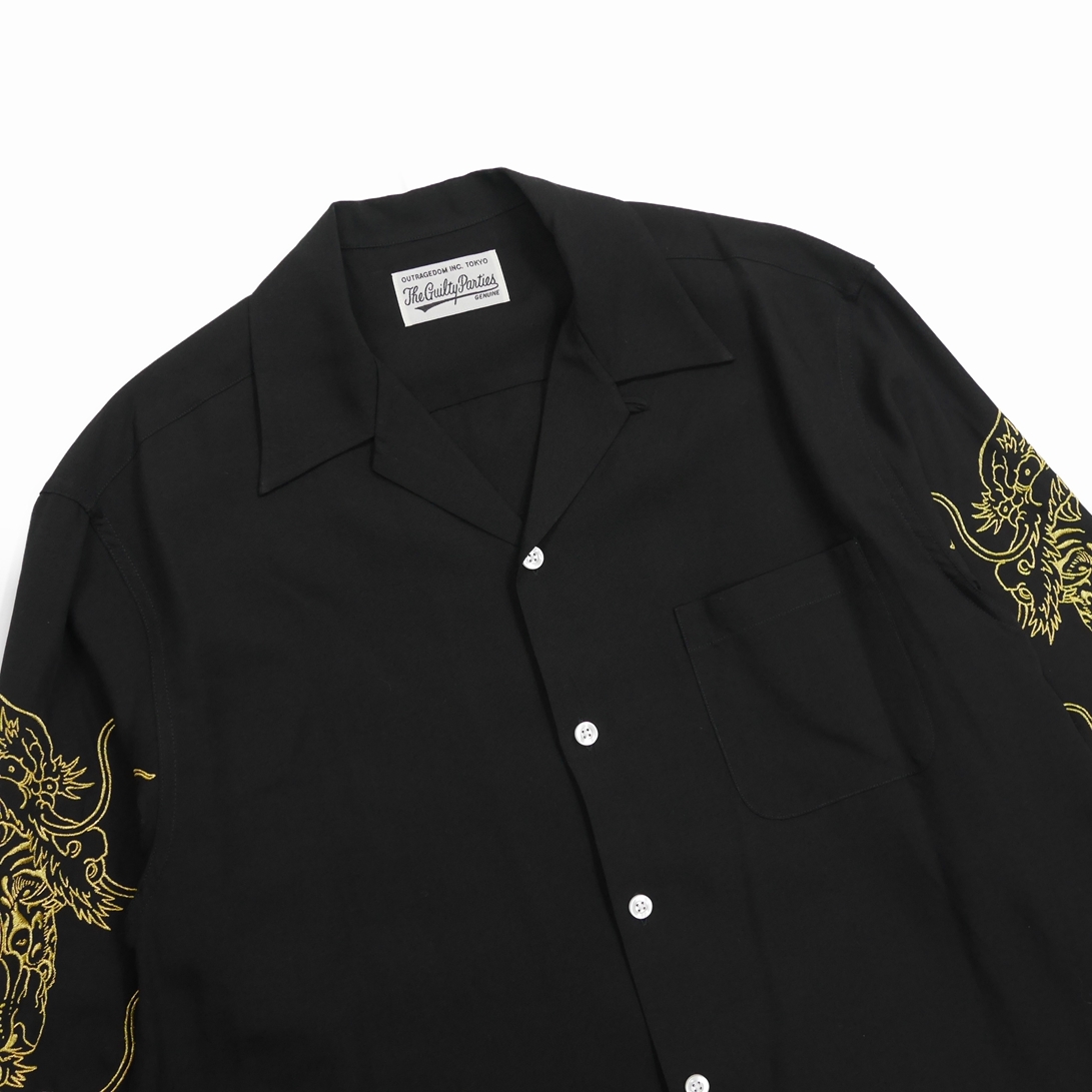 WACKO MARIA/TIM LEHI / 50'S SHIRT L/S（ブラック）［50'Sシャツ-21 
