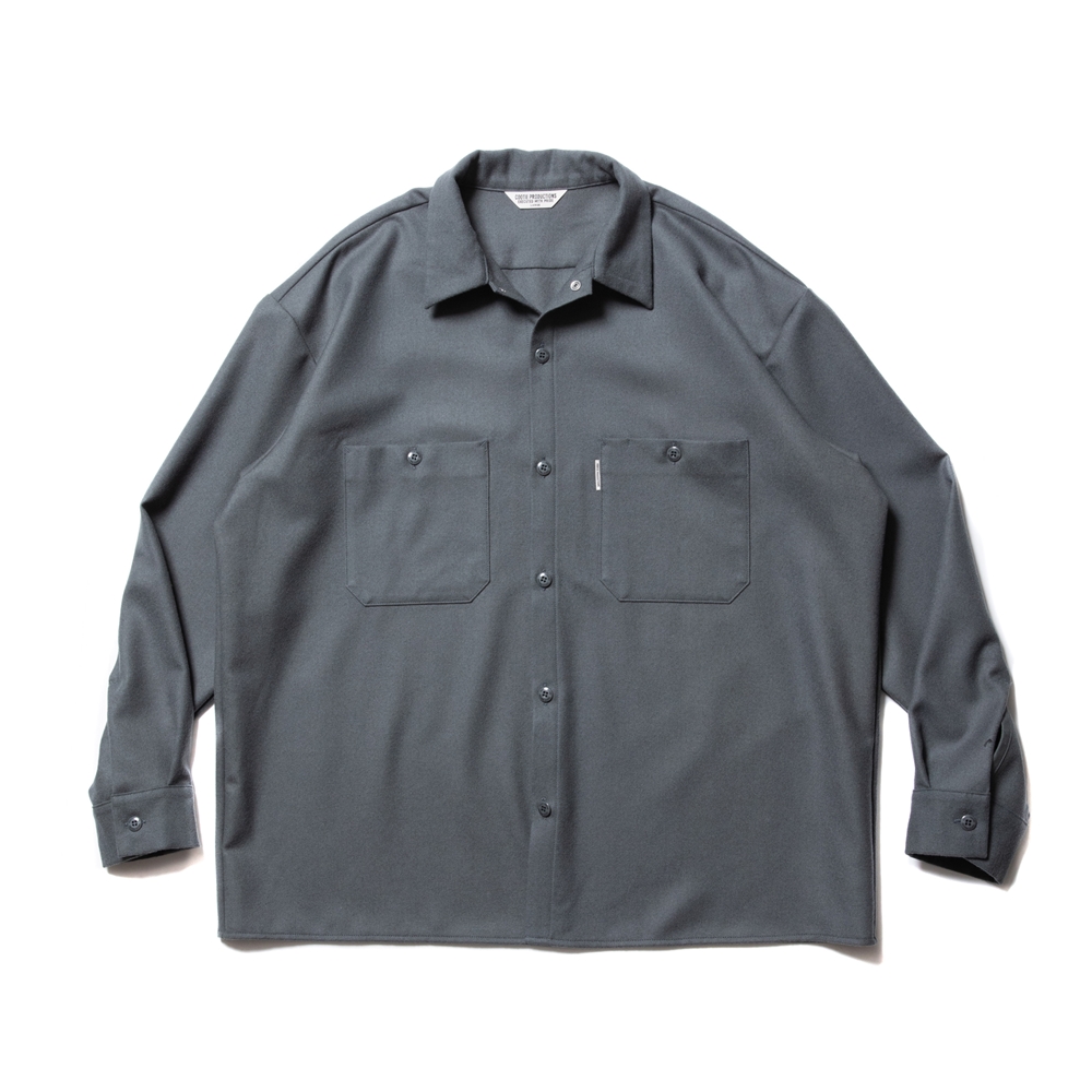 COOTIE PRODUCTIONS/Wool Serge Work Shirt（グレー）［ウールサージ 