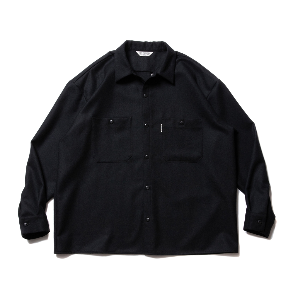 COOTIE PRODUCTIONS/Wool Serge Work Shirt（ブラック）［ウールサージ 
