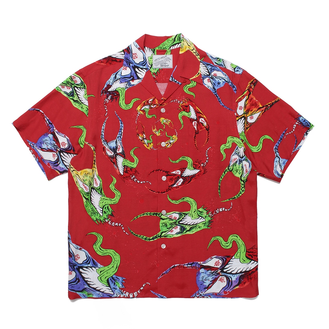 WACKO MARIA/NECKFACE / HAWAIIAN SHIRT(TYPE-3)(レッド WACKO MARIA/NECKFACE / HAWAIIAN SHIRT(TYPE-3)(レッド
