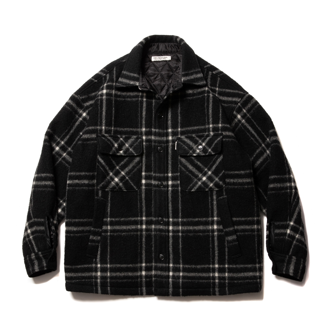 COOTIE PRODUCTIONS/Napping Windowpane CPO Jacket（ブラック）［ナッ 