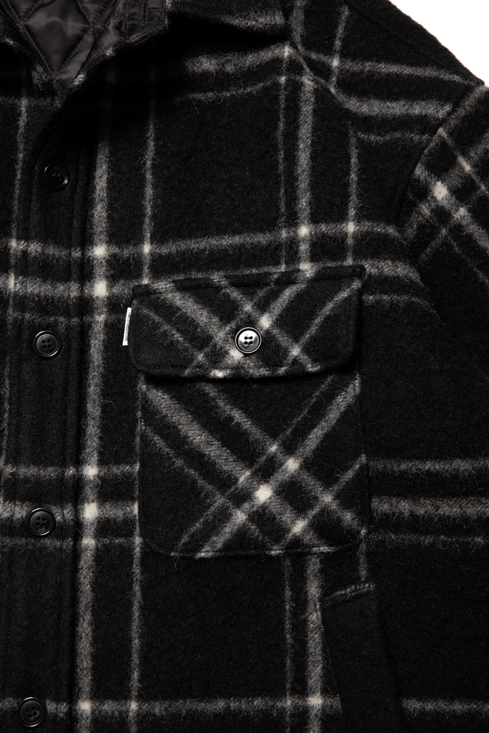 COOTIE PRODUCTIONS/Napping Windowpane CPO Jacket（ブラック）［ナッ 