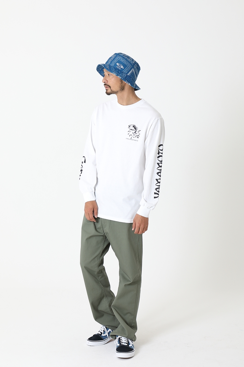 CHALLENGER/xGary YAMAMOTO L/S BAITS TEE（ホワイト）［プリント長袖T 