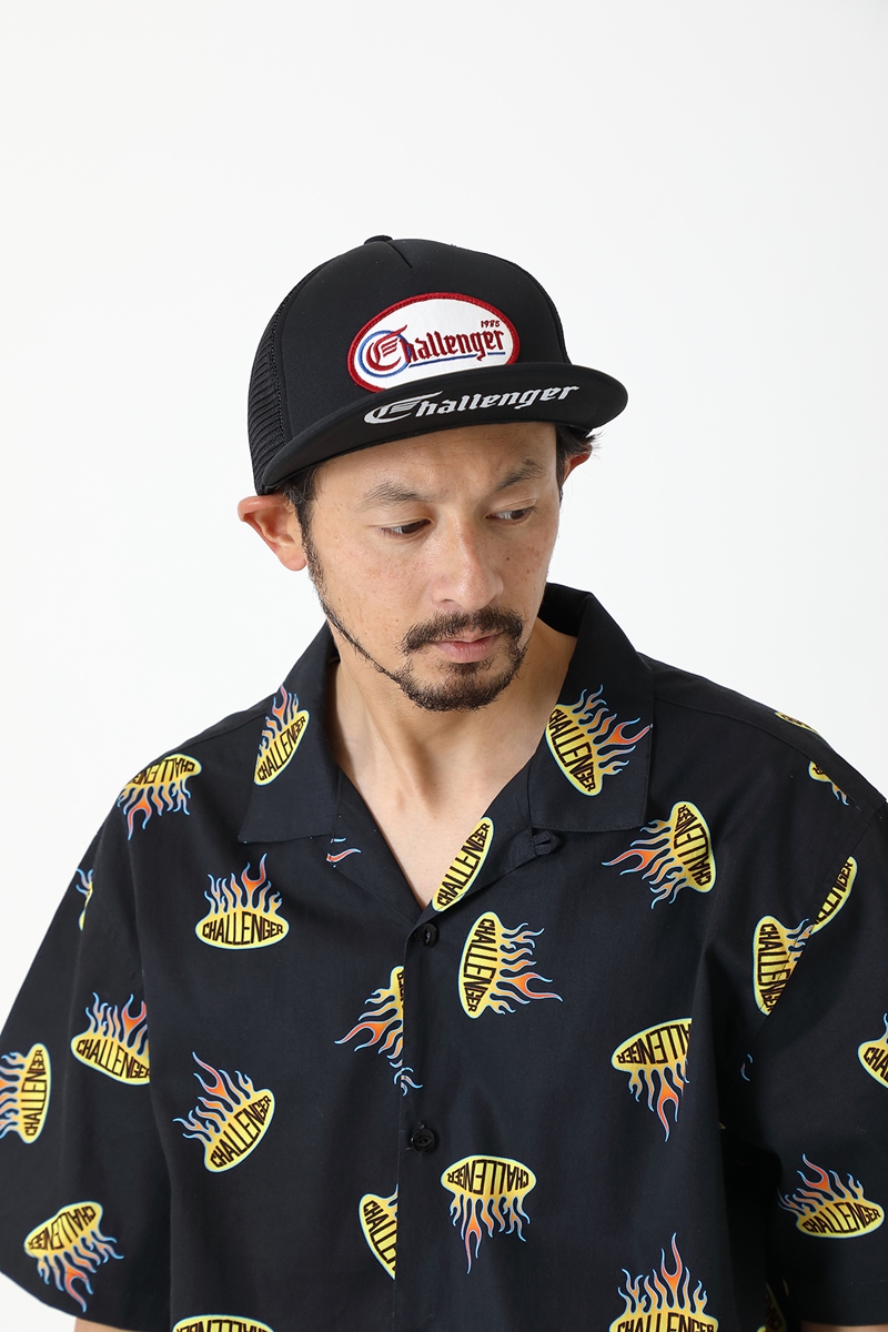CHALLENGER/S/S FIREBALL SHIRT（ブラック）［ファイヤーボールシャツ 