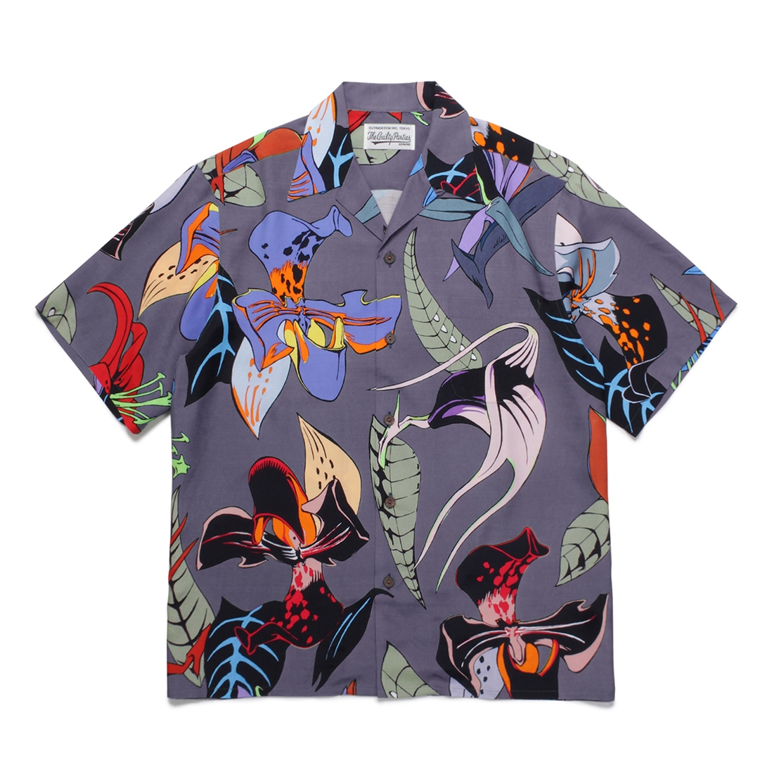 WACKO MARIA/百花図 HAWAIIAN SHIRT S/S(パープル)[ハワイアン WACKO MARIA/百花図 HAWAIIAN SHIRT S/S(パープル)[ハワイアン