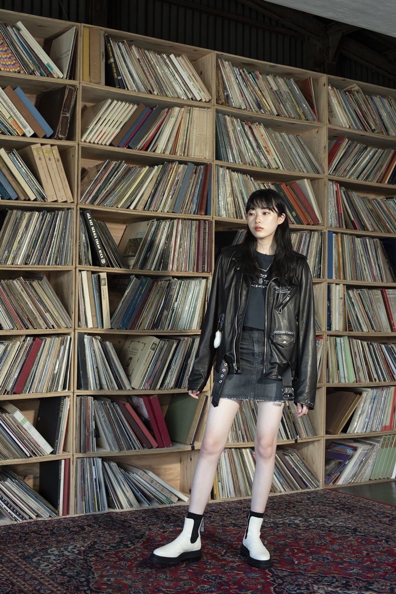 DAIRIKU/Hand Painted Double Leather Jacket（ブラック） 【30OFF】[ハンドペイントダブルレザー