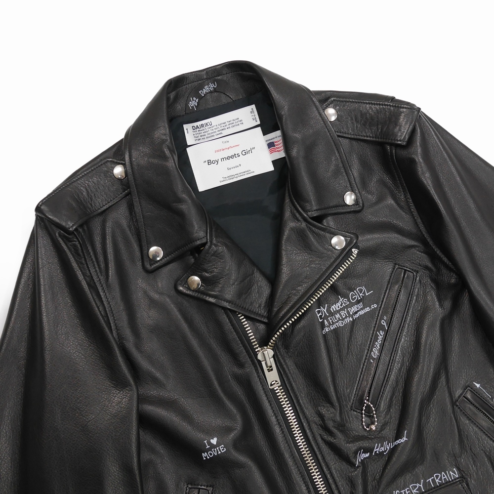 DAIRIKU/Hand Painted Double Leather Jacket（ブラック）  【30%OFF】［ハンドペイントダブルレザーJKT-22春夏］ - JONAS