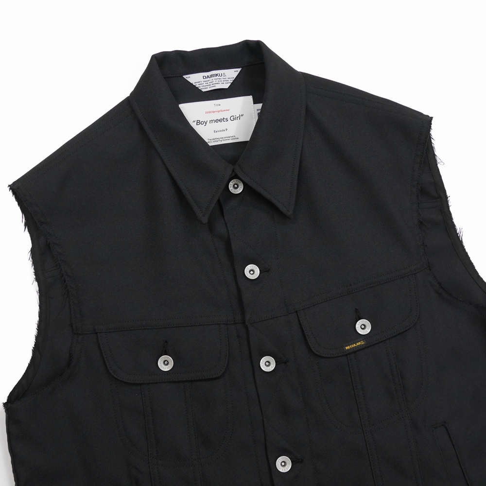 dairiku Regular Polyester Vest L ブラック