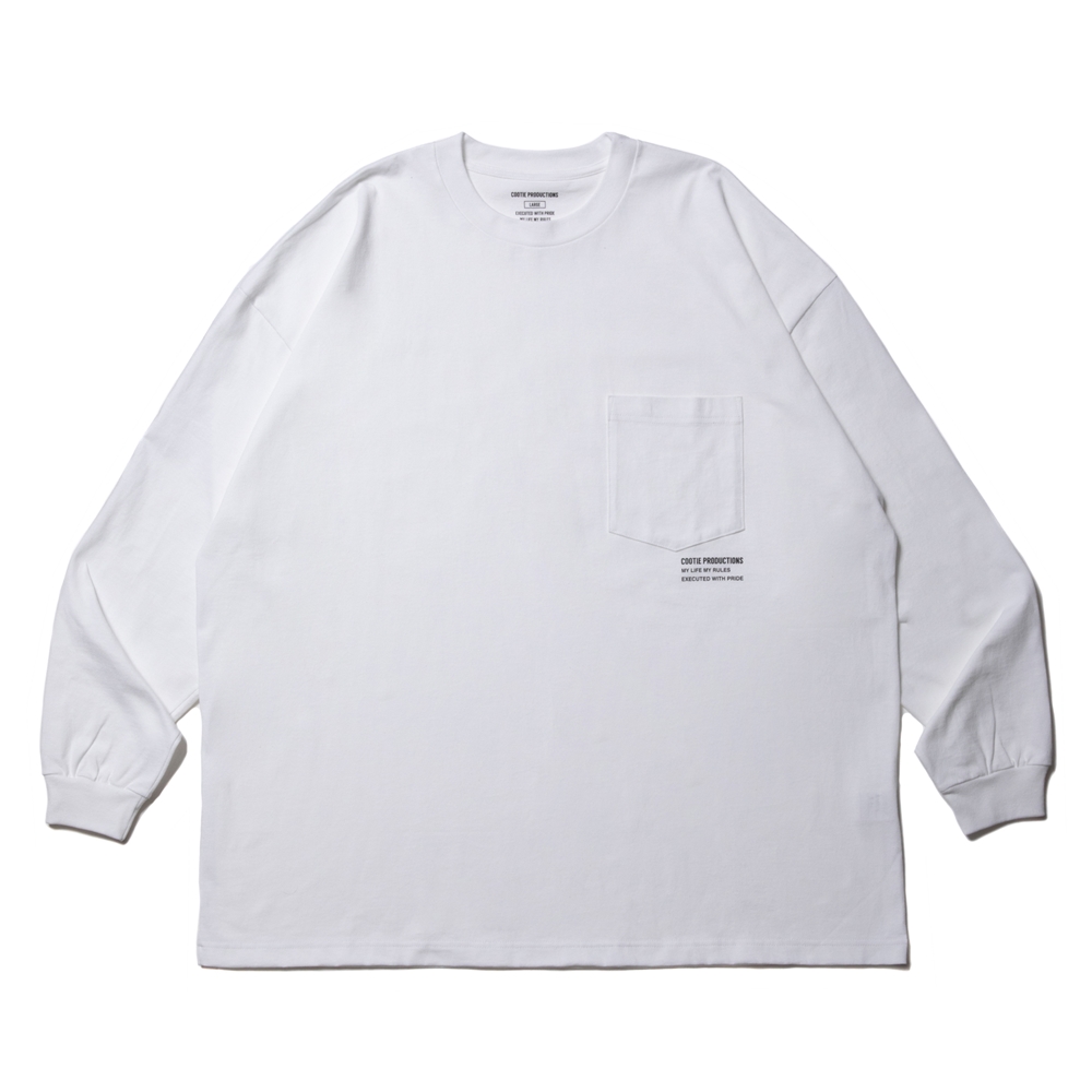 COOTIE PRODUCTIONS/Open End Yarn Error Fit L/S Tee（ホワイト）[エラーフィット長袖T-22