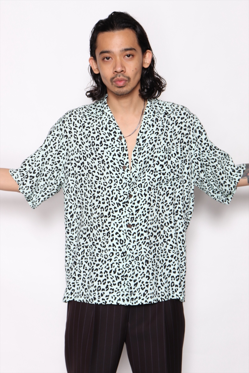 WACKO MARIA/LEOPARD HAWAIIAN SHIRT S/S（ミント）［レオパード