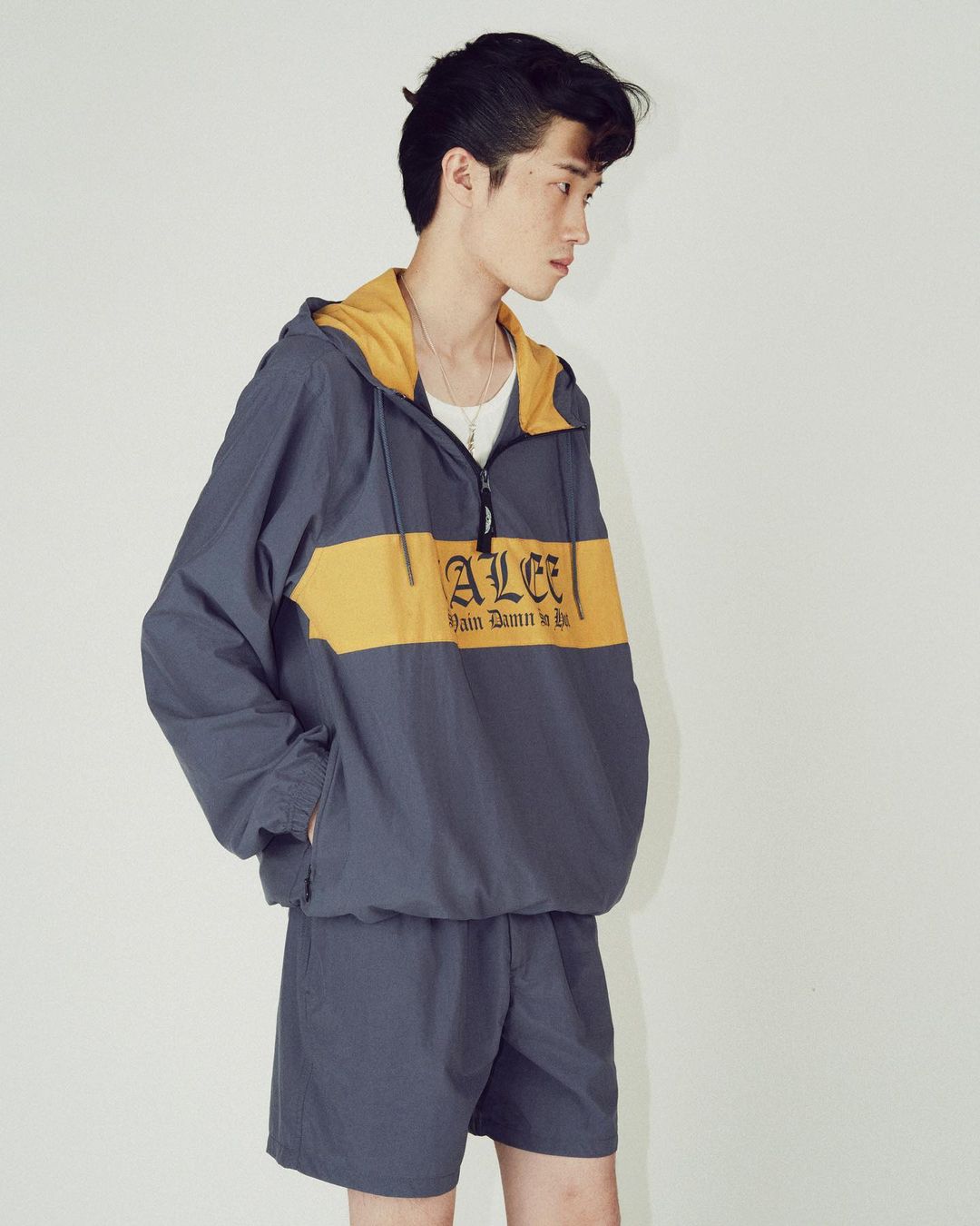 CALEE/Peach skin nylon calee logo anorak parka(ダークパープル ...