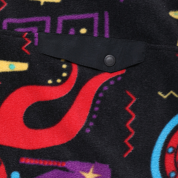 CHALLENGER/90'S PRINTED FLEECE（BLACK）［総柄プルオーバーフリース