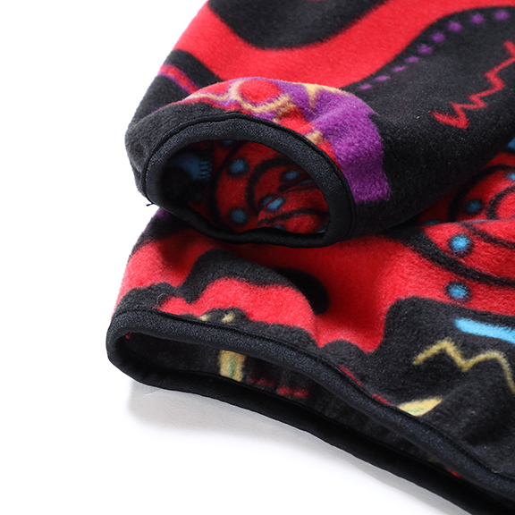 CHALLENGER/90'S PRINTED FLEECE（BLACK）［総柄プルオーバーフリース