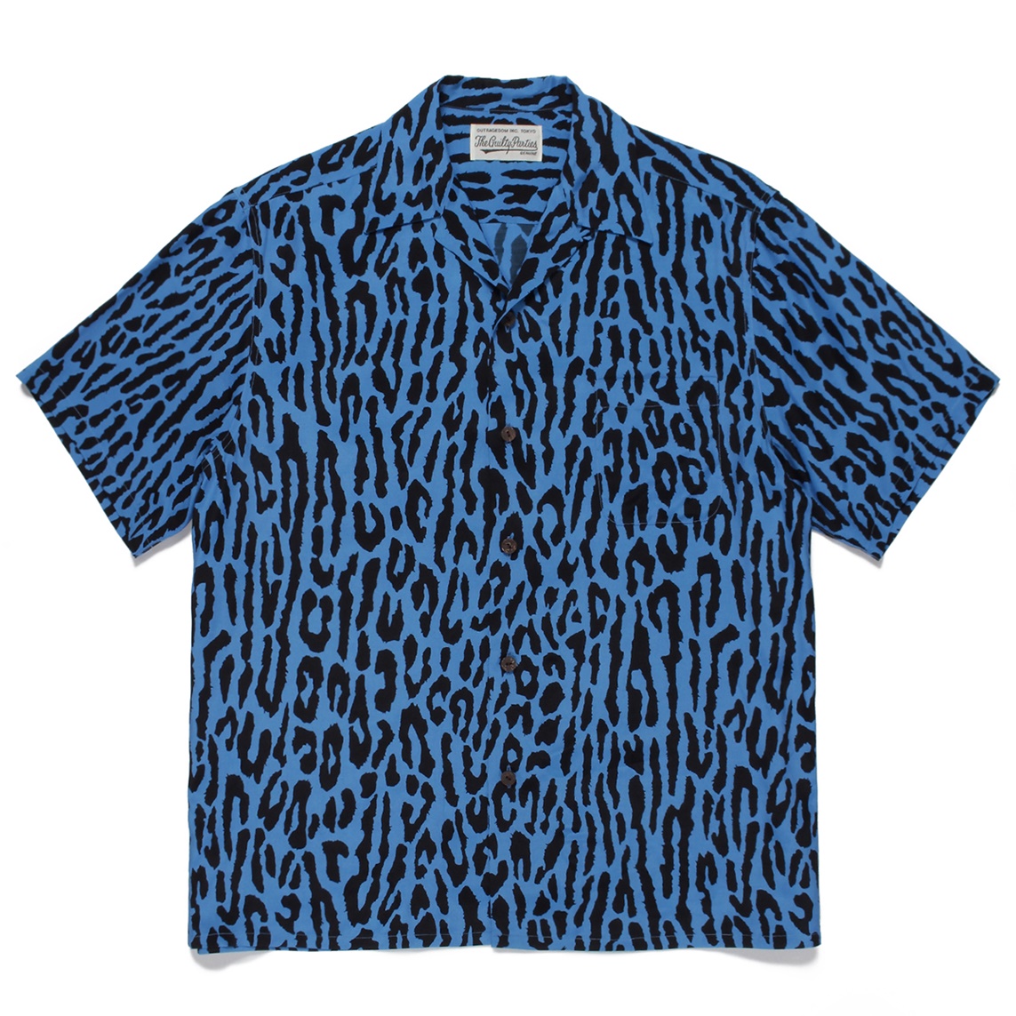 WACKO MARIA/LEOPARD HAWAIIAN SHIRT S/S（ブルー）［レオパード