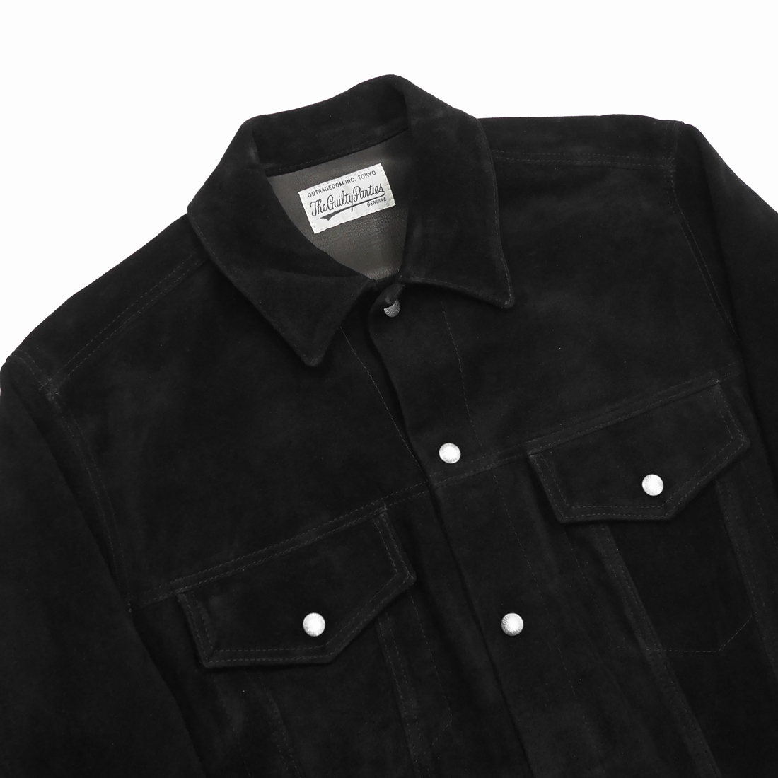 WACKO MARIA/SUEDE LEATHER TRUCKER JACKET(BLACK)[スウェード