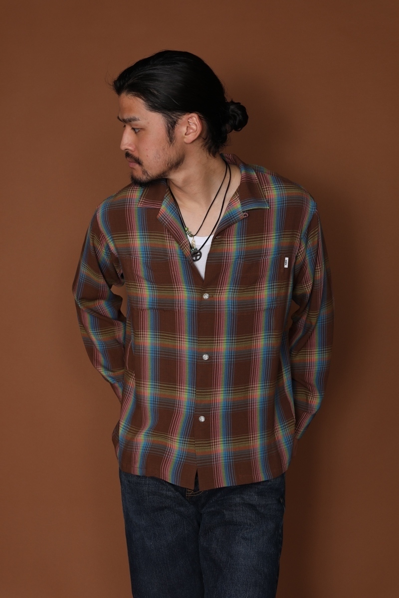RATS/RAYON CHECK SHIRT(BROWN CHECK)[レーヨンチェックシャツ-22