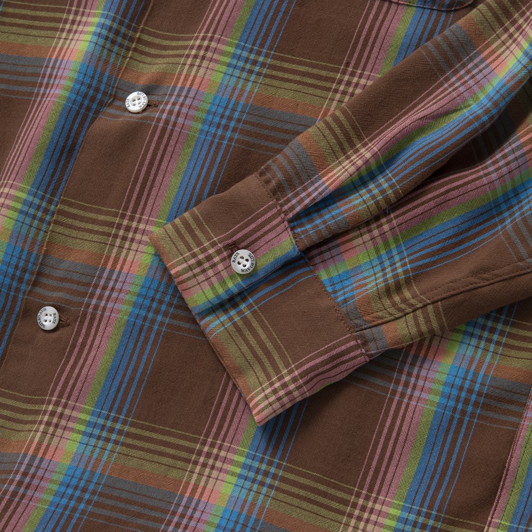 RATS/RAYON CHECK SHIRT(BROWN CHECK)[レーヨンチェックシャツ-22