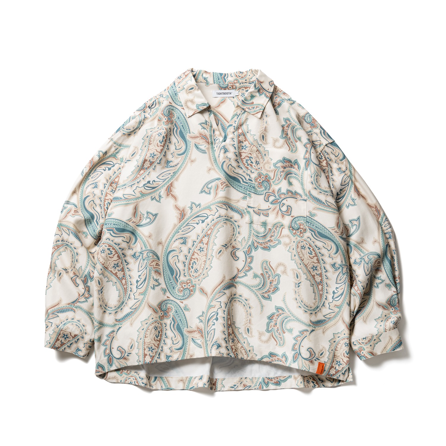 TIGHTBOOTH/PAISLEY L/S OPEN SHIRT（Ivory）［ペイズリーオープン 