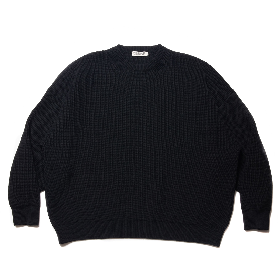 COOTIE PRODUCTIONS/Rib Stitch Crewneck Sweater（Black）［リブ編み