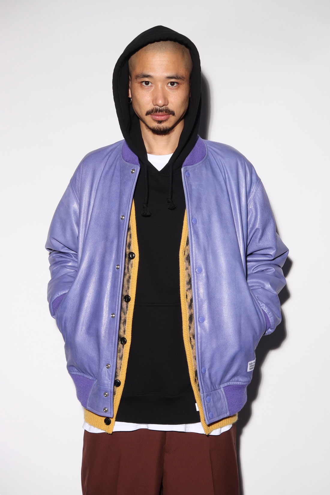WACKO MARIA ワコマリア LEATHER VARSITY JACKET-