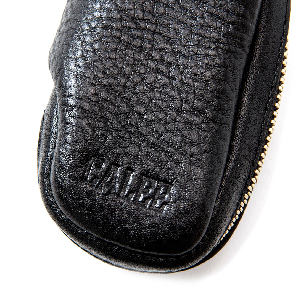 CALEE/Round & Pyramid studs leather multi case(Black)[スタッズ