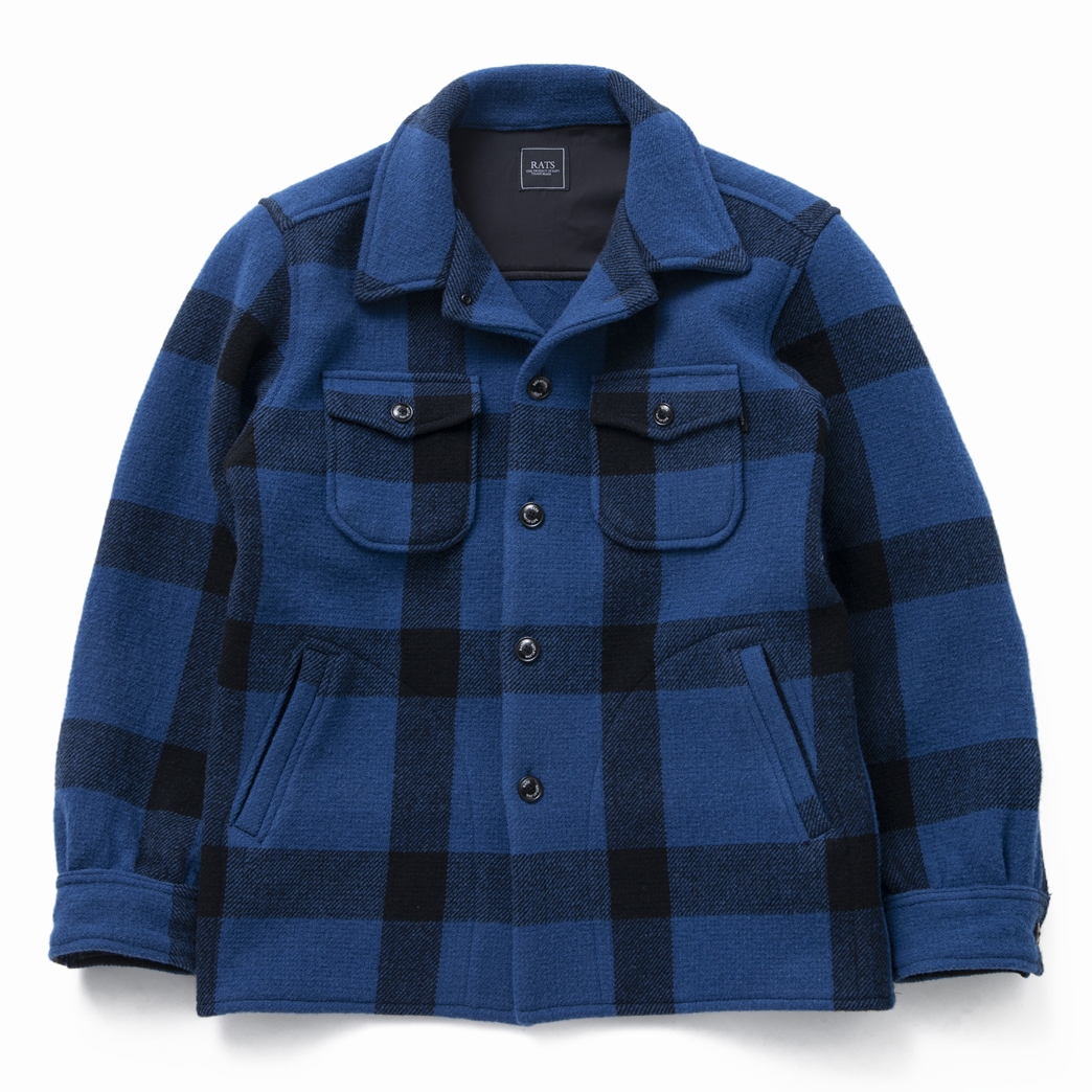 RATS/BUFFALO CHECK SHIRT JKT（BLUE/BLACK CHECK）［バッファロー 