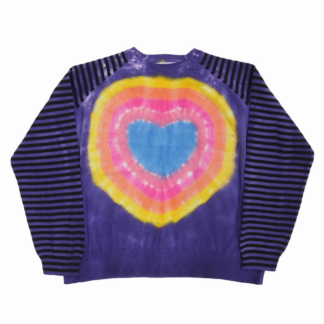 DAIRIKU/Heart Tie dye Border Knit（Rainbow）［タイダイボーダー