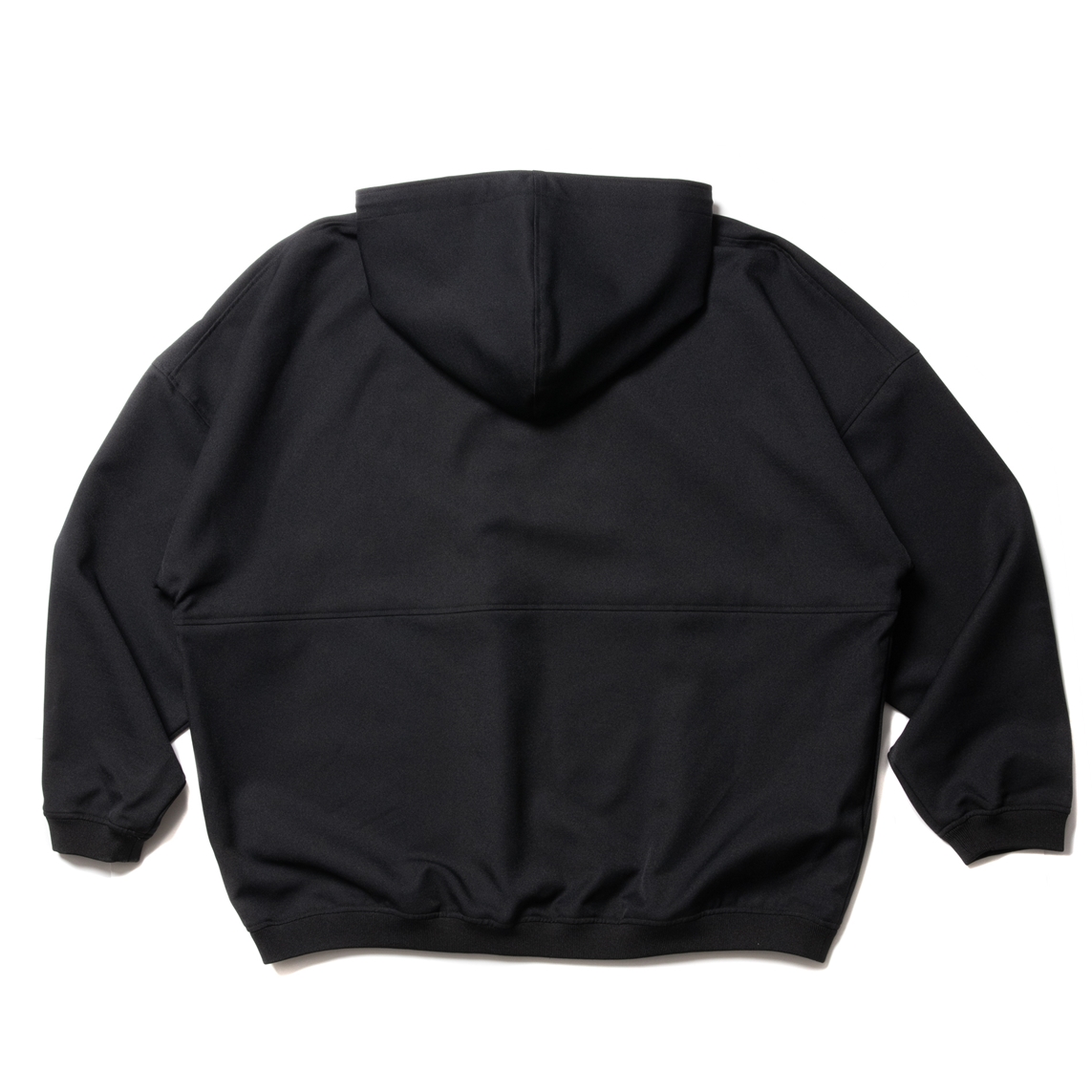 COOTIE PRODUCTIONS/Polyester Twill Half Zip Hoodie（Black）[ポリエステルツイルハーフ