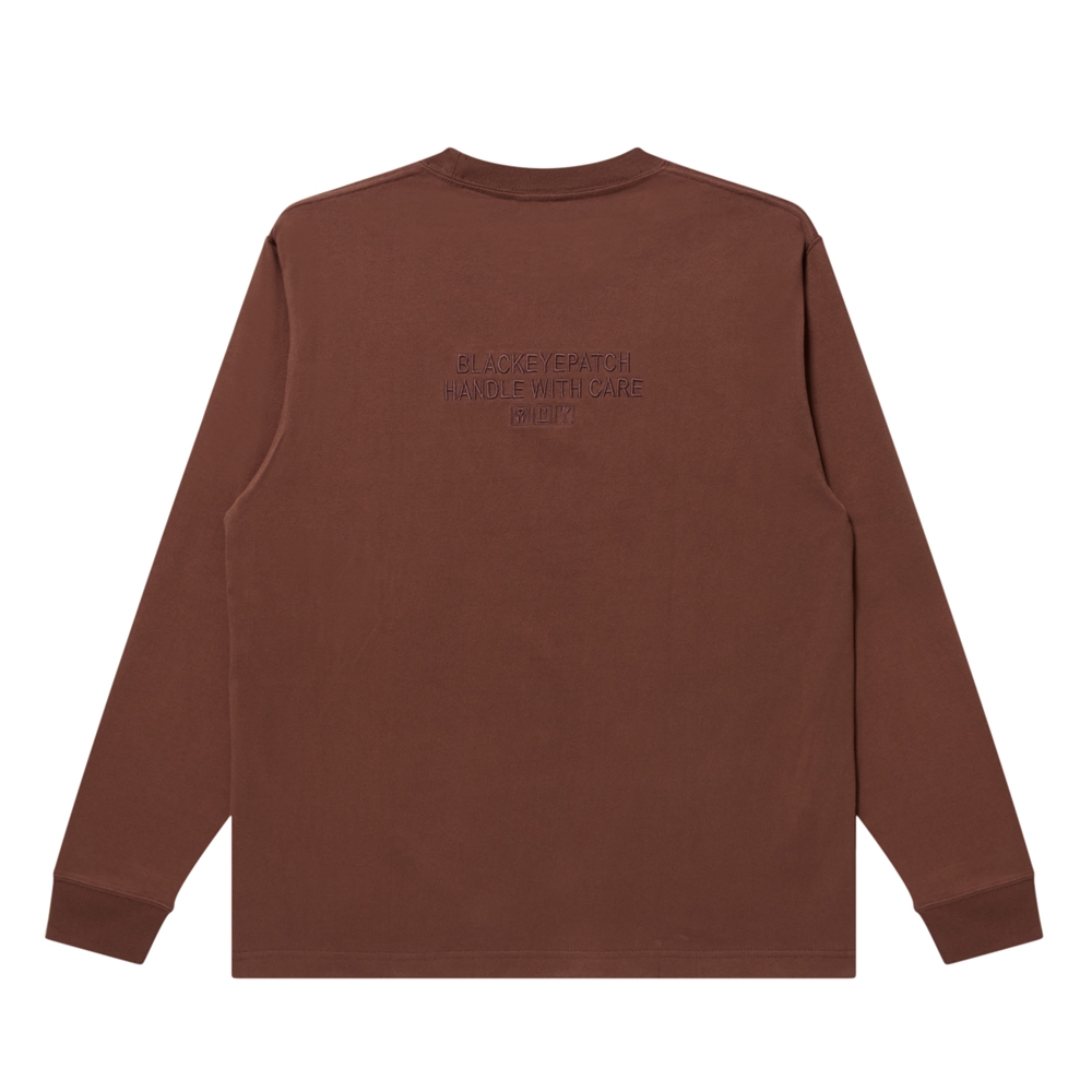画像2: BlackEyePatch/HWC SAME COLOR EMBROIDERED L/S TEE(BROWN) (2)