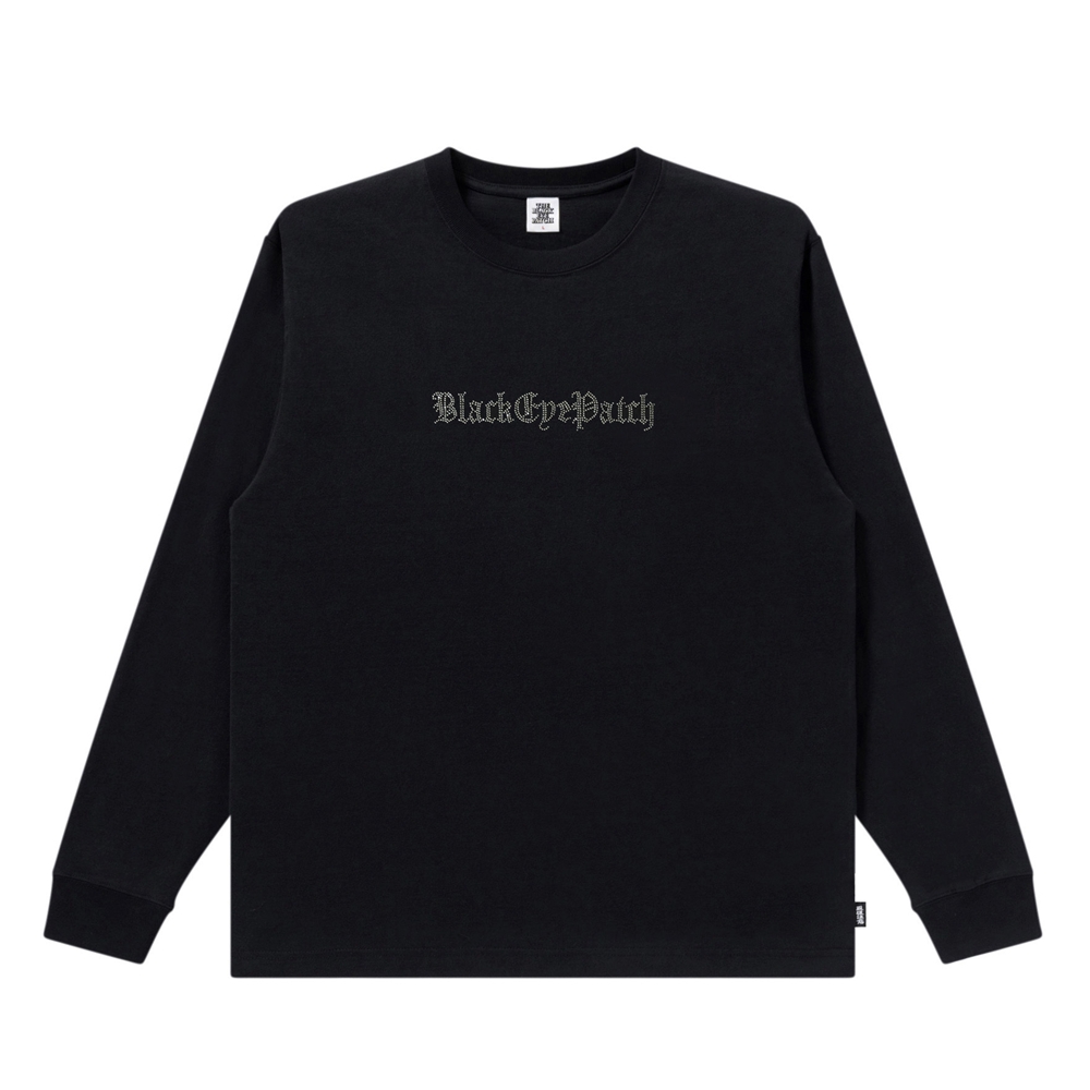 画像1: BlackEyePatch/RHINESTONED OE LOGO L/S TEE(BLACK) (1)