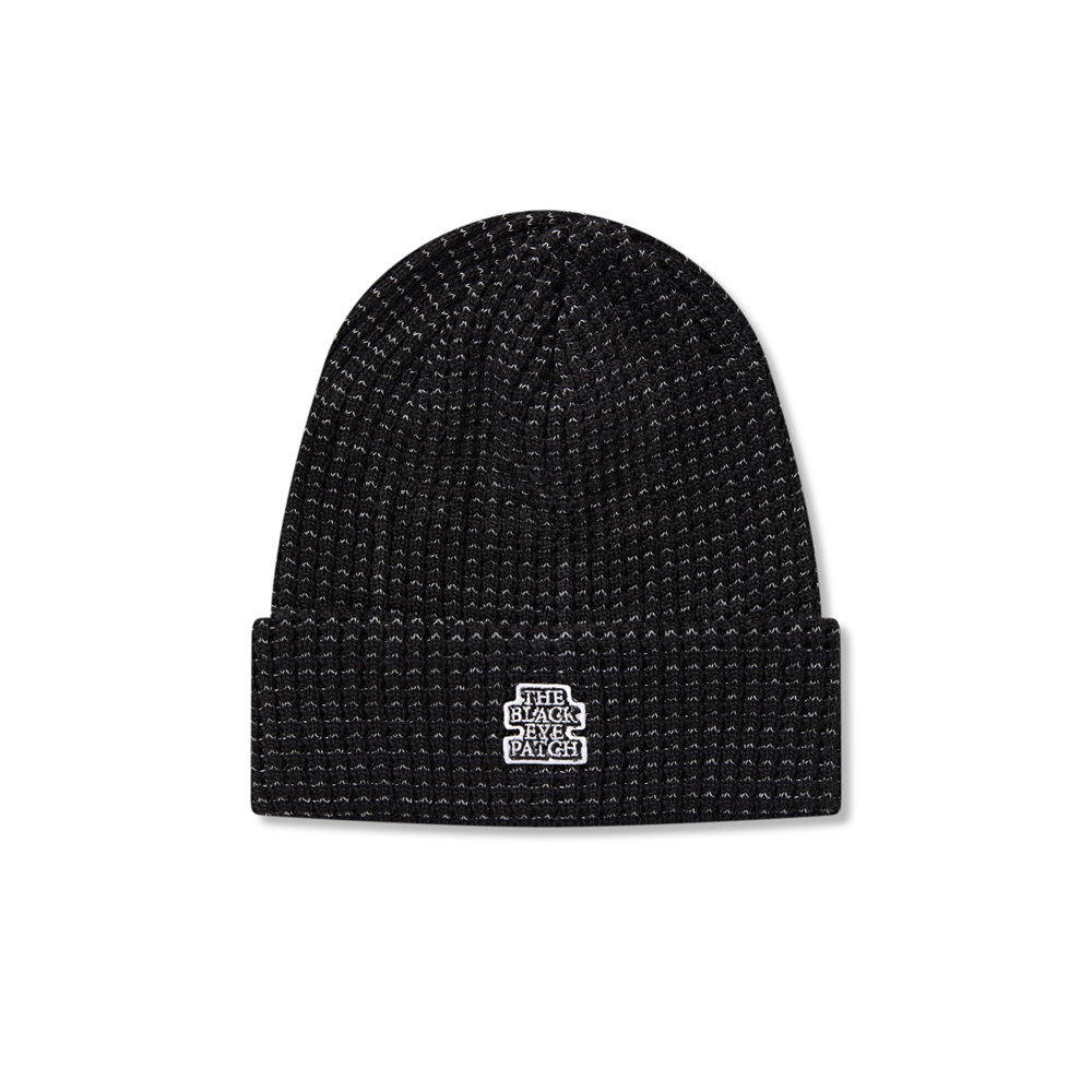 【新品】the Divot ブラック ビーニー オンライン完売品 BlackEyePatch/OG LABEL REFLECTOR WOVEN BEANIE（BLACK） - JONAS