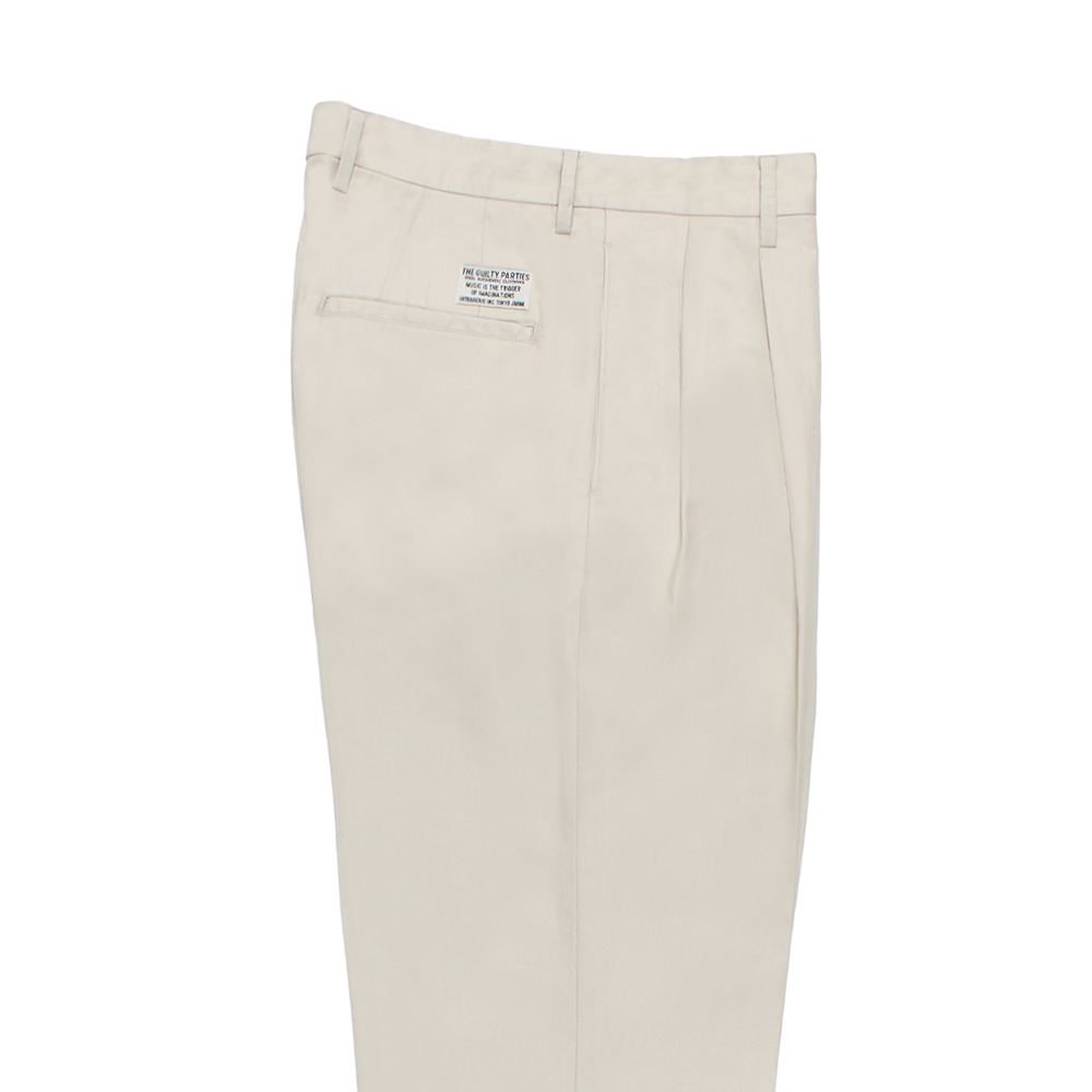 WACKO MARIA/DOUBLE PLEATED CHINO TROUSERS（BEIGE）［ツータックチノ