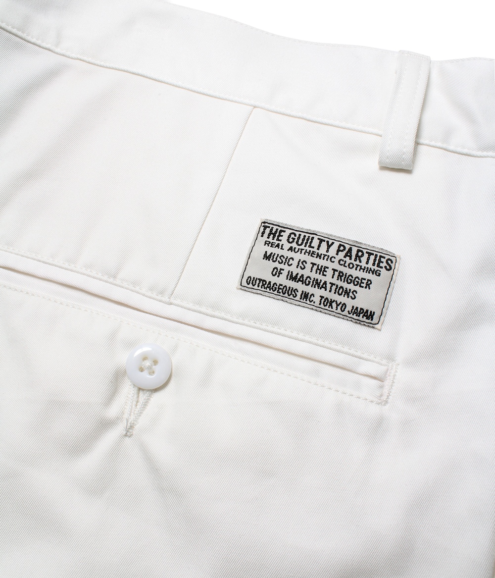 WACKO MARIA/DOUBLE PLEATED CHINO SHORT TROUSERS（WHITE