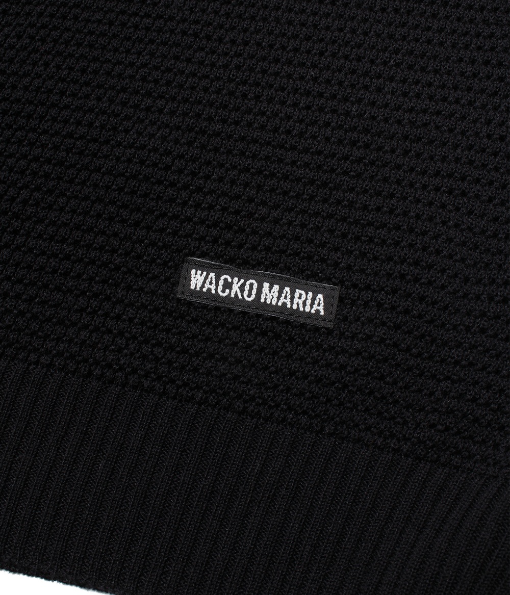 WACKO MARIA/KNIT OPEN COLLAR SHIRT（BLACK）［ニットオープンカラー