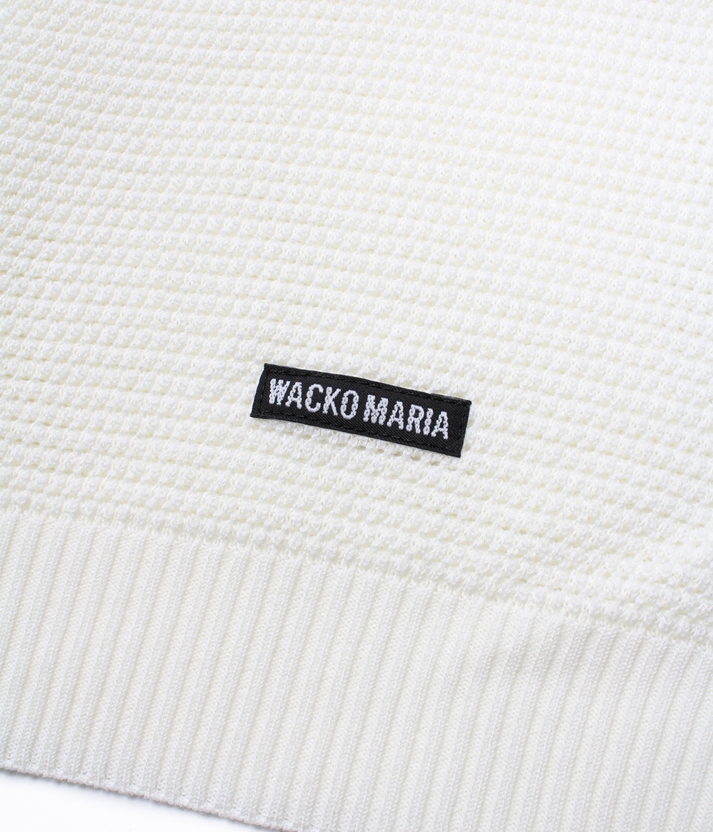 WACKO MARIA/KNIT OPEN COLLAR SHIRT（WHITE）［ニットオープンカラー
