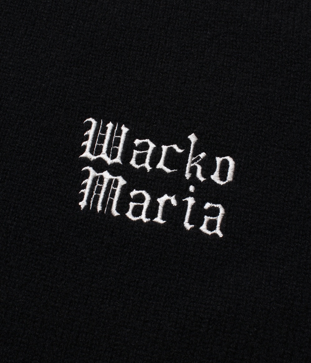 WACKO MARIA/WOOL KNIT POLO SHIRT（BLACK）［ウールニットポロシャツ