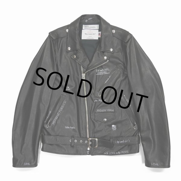 画像1: DAIRIKU/Hand Painted Double Leather Jacket（ブラック） 【30%OFF】［ハンドペイントダブルレザーJKT-22春夏］ (1)